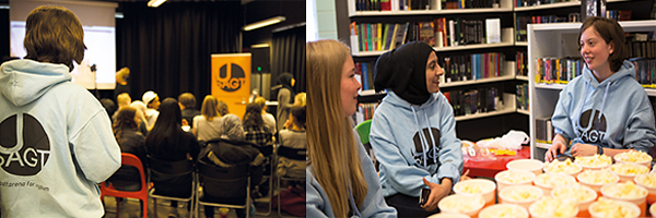 Unga röster I Oslo har Diechmanske bibliotek valt att skapa en arena för ungdomar att debattera. En arbetsgrupp på ett tiotal ungdomar riggar allt inför och under varje debatt. Ungdomarna får också betalt för sitt engagemang. Foto: Fredrik Svedemyr